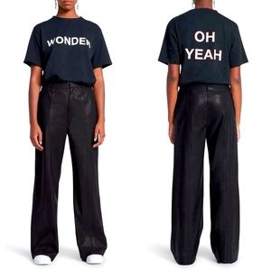 NWT 7 for all Mankind Faux Leather pants with lining, size large